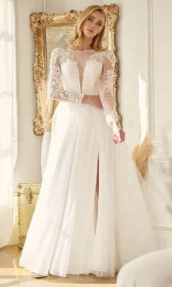 Nox Anabel Bridal JE911 - Illusion Bateau Bridal Gown -Hot Sale WEDDING Store nox anabel bridal je911 illusion bateau bridal gown bridal dresses 29787499102291