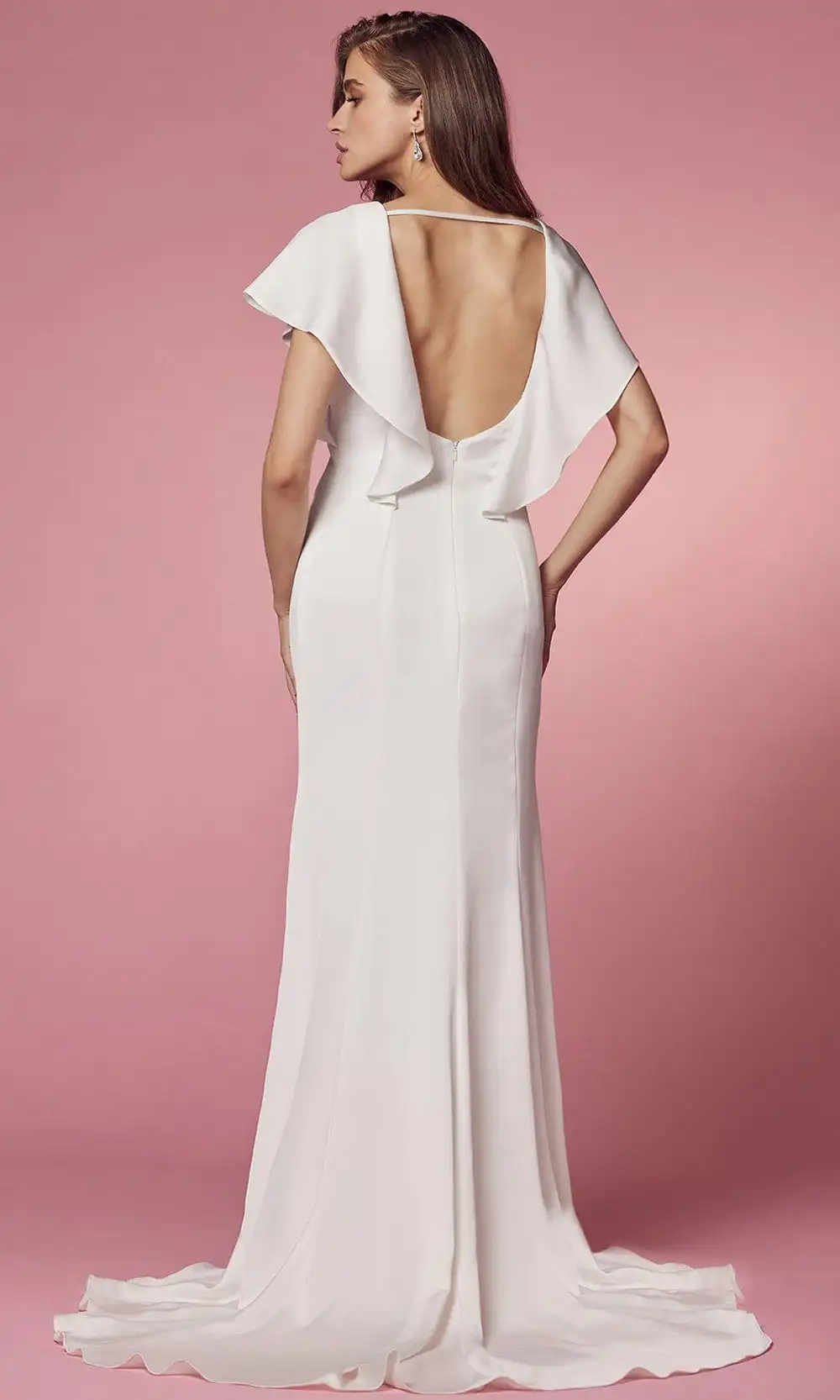 Nox Anabel Bridal JE912 - Flutter Sleeve Bridal Gown 2 Nox Anabel Bridal JE912 - Flutter Sleeve Bridal Gown - Image 2