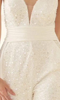 Nox Anabel Bridal JE926 - V-Neck Bridal Jumpsuit -Hot Sale WEDDING Store nox anabel bridal je926 v neck bridal jumpsuit bridal dresses 29791527829587