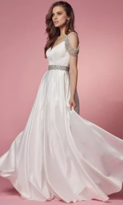 Nox Anabel Bridal R224W - Cold Shoulder Bridal Gown -Hot Sale WEDDING Store nox anabel bridal r224w cold shoulder bridal gown bridal dresses 29799785758803