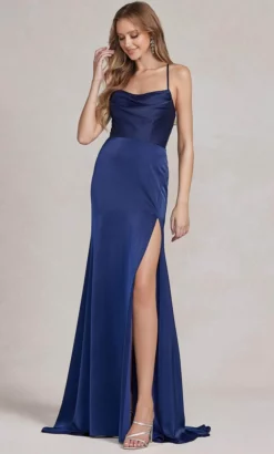 Nox Anabel E1068 - Cowl Strappy Prom Dress -Hot Sale WEDDING Store nox anabel e1068 cowl strappy prom dress evening dresses 00 navy blue 32145844600915