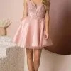 Nox Anabel F732 - Embellished Deep Sweetheart Short Dress
