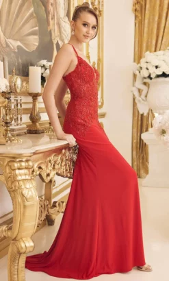 Nox Anabel H1090 - V-Neck Embroidered Prom Dress -Hot Sale WEDDING Store nox anabel h1090 v neck embroidered prom dress evening dresses 32146397921363