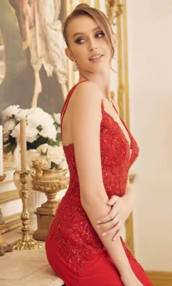 Nox Anabel H1090 - V-Neck Embroidered Prom Dress -Hot Sale WEDDING Store nox anabel h1090 v neck embroidered prom dress evening dresses 32146397986899