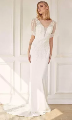 Nox Anabel JE927 - Embroidered Plunging V-neck Wedding Dress -Hot Sale WEDDING Store nox anabel je927 embroidered plunging v neck wedding dress wedding dresses 30920021508179