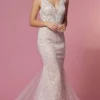 Nox Anabel JW909 - Lace Scalloped V-neck Wedding Dress