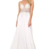 Nox Anabel - T315 Beaded Illusion A-Line Gown