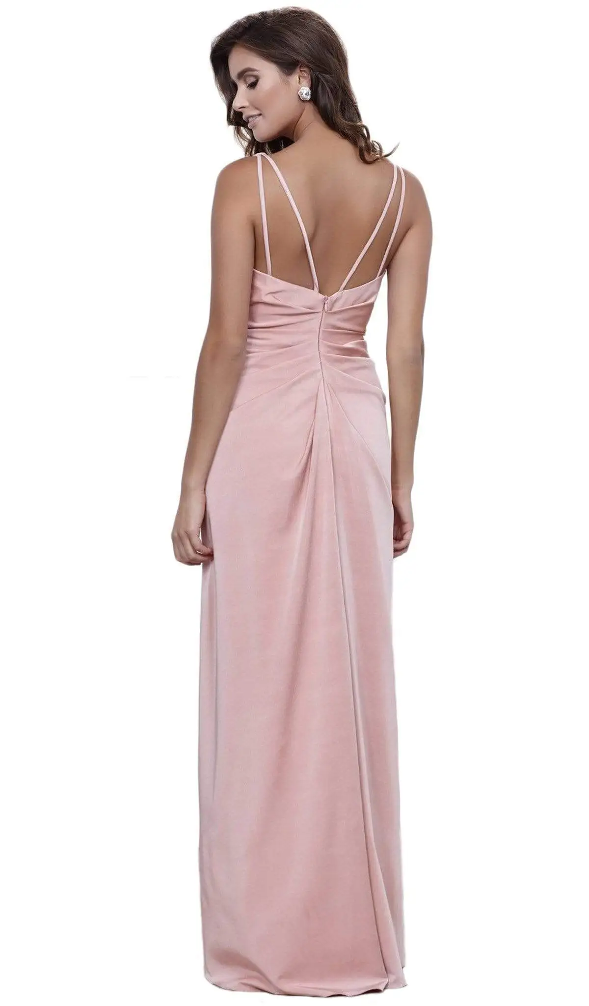 Nox Anabel - V-Neck Satin Long Evening Gown 8347 - 1 Pc Rose In Size 3XL Available 2 Nox Anabel - V-Neck Satin Long Evening Gown 8347 - 1 Pc Rose In Size 3XL Available - Image 2