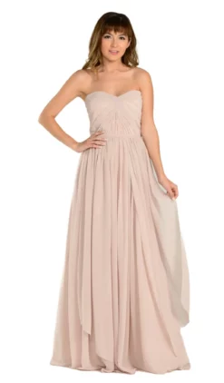 Poly USA - 7156 Convertible Strapless Chiffon A-ine Dress -Hot Sale WEDDING Store poly usa 7156 convertible strapless chiffon a ine dress special occasion dress xs tan 6096863756345