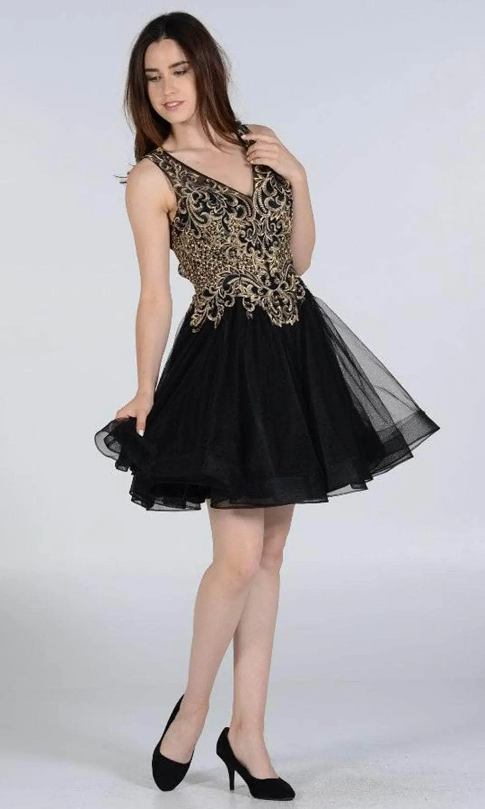 Poly USA 7982 - Sleeveless Embellished Bodice Cocktail Dress 5 Poly USA 7982 - Sleeveless Embellished Bodice Cocktail Dress - Image 5