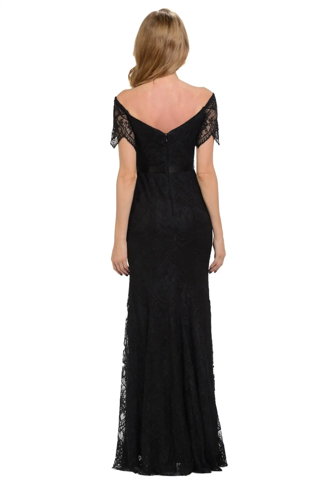 Poly USA - 8030 Half Sleeve Off Shoulder Lace Trumpet Dress 2 Poly USA - 8030 Half Sleeve Off Shoulder Lace Trumpet Dress - Image 2