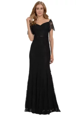 Poly USA - 8030 Half Sleeve Off Shoulder Lace Trumpet Dress
