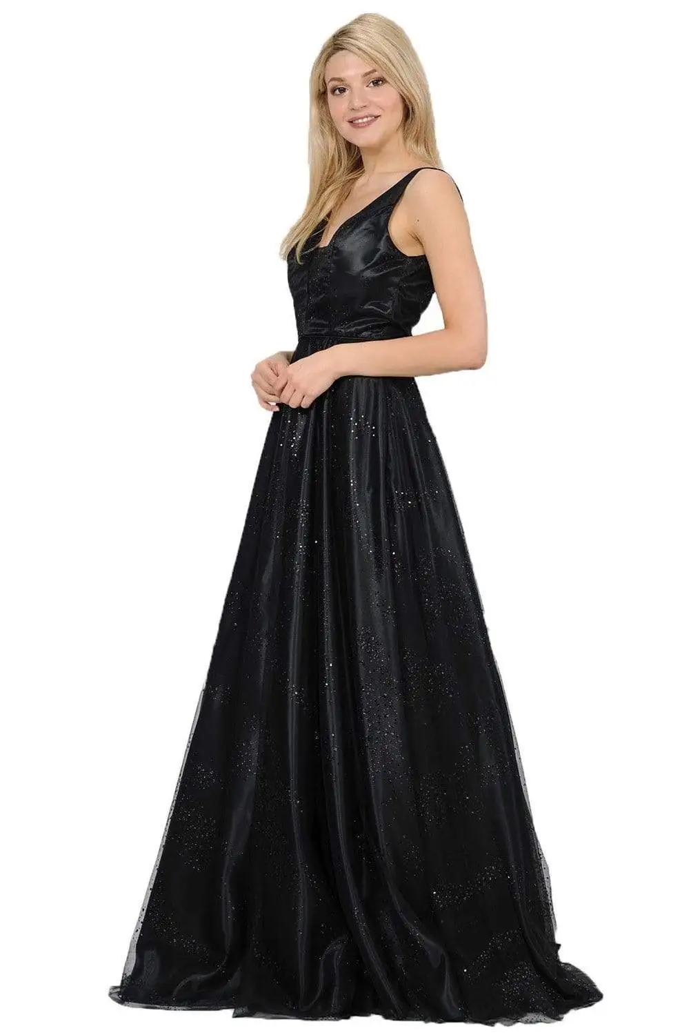 Poly USA - 8338 Glitter Embellished Long A-Line Dress 5 Poly USA - 8338 Glitter Embellished Long A-Line Dress - Image 5
