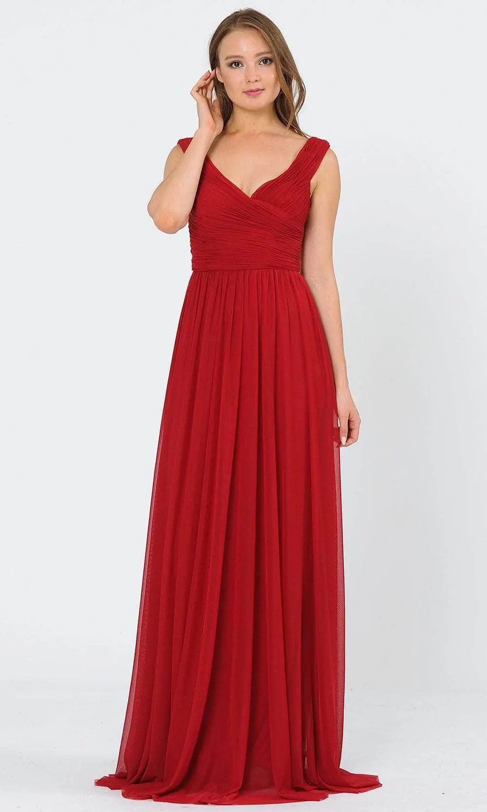 Poly USA 8398W - Sleeveless Low Cut V-neck Evening Gown 4 Poly USA 8398W - Sleeveless Low Cut V-neck Evening Gown - Image 4