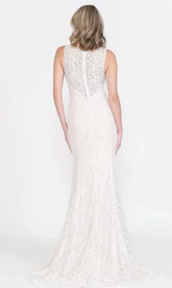 Poly USA 8496 - Lace V-Neck Long Gown -Hot Sale WEDDING Store poly usa 8496 lace v neck long gown wedding dresses 31508376715347