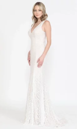 Poly USA 8496 - Lace V-Neck Long Gown -Hot Sale WEDDING Store poly usa 8496 lace v neck long gown wedding dresses 31508376780883