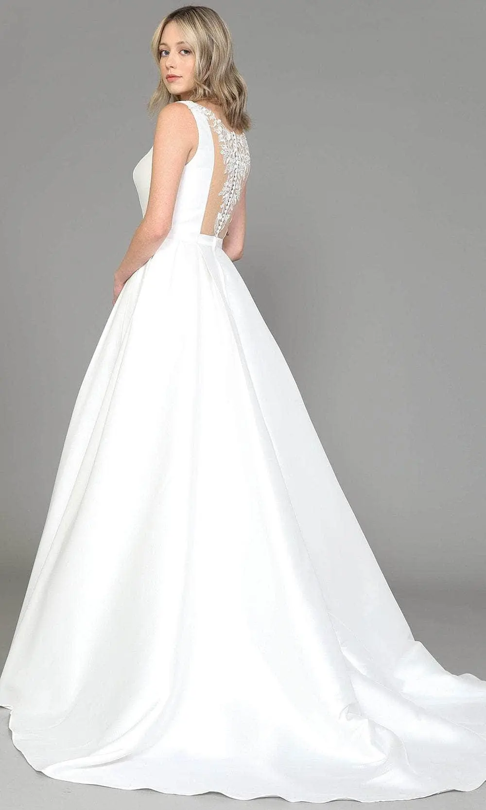 Poly USA 8534 - Bateau Neck Sleeveless Bridal Gown 3 Poly USA 8534 - Bateau Neck Sleeveless Bridal Gown - Image 3
