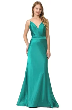 Poly USA - 9028 Sweetheart Bodice Charmeuse Trumpet Dress