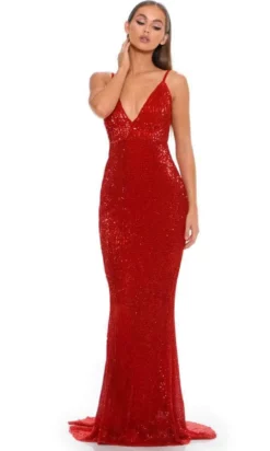 Portia And Scarlett GLISTEN - Plunging Back Sheath Prom Dress -Hot Sale WEDDING Store portia and scarlett glisten plunging back sheath prom dress special occasion dress 0 red 30589062283347
