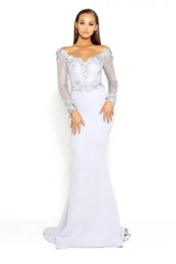 Portia And Scarlett - PS1906 Floral Lace Off-Shoulder Mermaid Dress -Hot Sale WEDDING Store portia and scarlett ps1906 floral lace off shoulder mermaid dress bridesmaid dresses 14589049274451