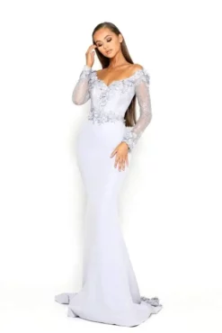 Portia And Scarlett - PS1906 Floral Lace Off-Shoulder Mermaid Dress -Hot Sale WEDDING Store portia and scarlett ps1906 floral lace off shoulder mermaid dress bridesmaid dresses 14589049339987