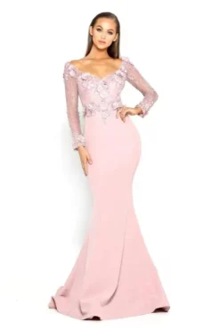Portia And Scarlett - PS1906 Floral Lace Off-Shoulder Mermaid Dress -Hot Sale WEDDING Store portia and scarlett ps1906 floral lace off shoulder mermaid dress bridesmaid dresses 14589049372755