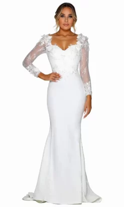 Portia And Scarlett - PS1906 Floral Lace Off-Shoulder Mermaid Dress -Hot Sale WEDDING Store portia and scarlett ps1906 floral lace off shoulder mermaid dress bridesmaid dresses 14616417042515
