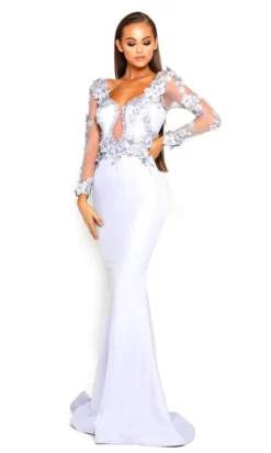 Portia And Scarlett - PS1907 Floral Lace Trumpet Dress -Hot Sale WEDDING Store portia and scarlett ps1907 floral lace trumpet dress prom dresses 14965012201555