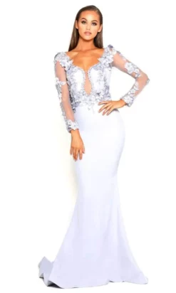 Portia And Scarlett - PS1907 Floral Lace Trumpet Dress -Hot Sale WEDDING Store portia and scarlett ps1907 floral lace trumpet dress prom dresses 18 ice 14965012430931