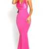 Portia And Scarlett - PS1911 Halter Cowl Neckline Mermaid Gown