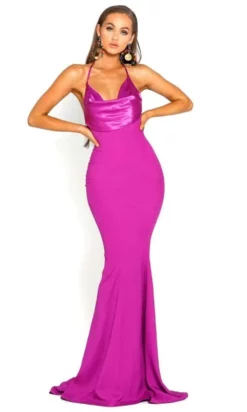 Portia And Scarlett - PS1911 Halter Cowl Neckline Mermaid Gown -Hot Sale WEDDING Store portia and scarlett ps1911 halter cowl neckline mermaid gown prom dresses 0 purple 28136660729939