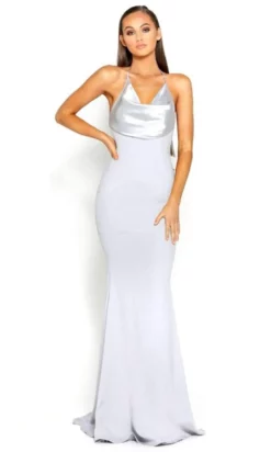 Portia And Scarlett - PS1911 Halter Cowl Neckline Mermaid Gown -Hot Sale WEDDING Store portia and scarlett ps1911 halter cowl neckline mermaid gown prom dresses 0 silver 28135654686803