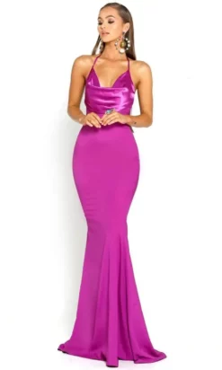 Portia And Scarlett - PS1911 Halter Cowl Neckline Mermaid Gown -Hot Sale WEDDING Store portia and scarlett ps1911 halter cowl neckline mermaid gown prom dresses 28124227240019