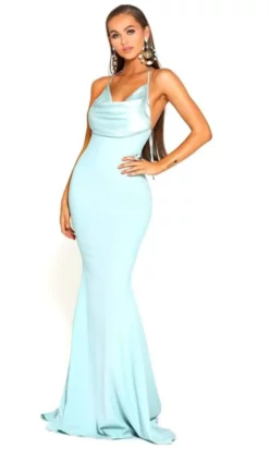 Portia And Scarlett - PS1911 Halter Cowl Neckline Mermaid Gown -Hot Sale WEDDING Store portia and scarlett ps1911 halter cowl neckline mermaid gown prom dresses 28136650604627