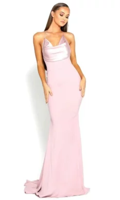 Portia And Scarlett - PS1911 Halter Cowl Neckline Mermaid Gown -Hot Sale WEDDING Store portia and scarlett ps1911 halter cowl neckline mermaid gown prom dresses 28788376141907