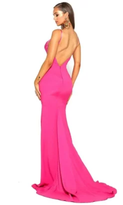 Portia And Scarlett - PS1912 V Neck High Slit Long Train Mermaid Gown -Hot Sale WEDDING Store portia and scarlett ps1912 v neck high slit long train mermaid gown prom dresses 14769419518035