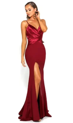 Portia And Scarlett - PS1912 V Neck High Slit Long Train Mermaid Gown -Hot Sale WEDDING Store portia and scarlett ps1912 v neck high slit long train mermaid gown prom dresses 14769420501075