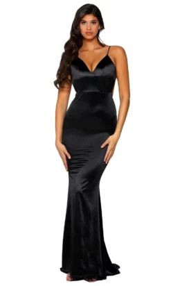 Portia And Scarlett - PS1934 Deep V-Neck Trumpet Dress With Train -Hot Sale WEDDING Store portia and scarlett ps1934 deep v neck trumpet dress with train prom dresses 0 black 28125639180371