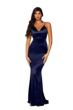 Portia And Scarlett - PS1934 Deep V-Neck Trumpet Dress With Train -Hot Sale WEDDING Store portia and scarlett ps1934 deep v neck trumpet dress with train prom dresses 28125649633363