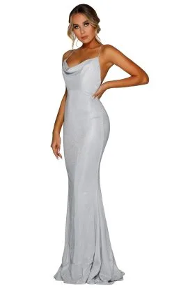 Portia And Scarlett - PS1936 Cowl Neck Trumpet Dress