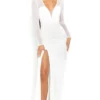 Portia And Scarlett - PS1981 Long Sleeves Plunging V Neck Gown