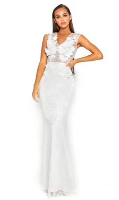 Portia And Scarlett - PS2015 Floral Applique Glitter Dress