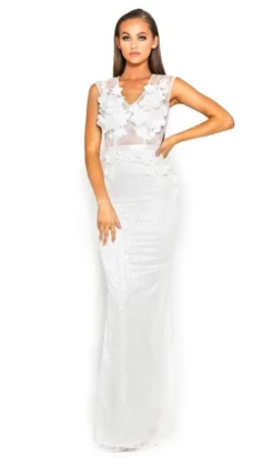 Portia And Scarlett - PS2015 Floral Applique Glitter Dress -Hot Sale WEDDING Store portia and scarlett ps2015 floral applique glitter dress prom dresses 28124236939347