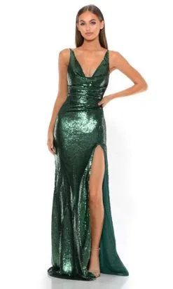 Portia And Scarlett - PS2024 Sequin Cowl Dress With Slit