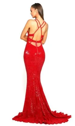 Portia And Scarlett - PS2042 Sequined Plunging V Neck Trumpet Dress 5 Portia And Scarlett - PS2042 Sequined Plunging V Neck Trumpet Dress -Hot Sale WEDDING Store portia and scarlett ps2042 sequined plunging v neck trumpet dress prom dresses 28134138085459