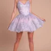 Portia And Scarlett - PS21008 Glitter Accented Short A-Line Dress