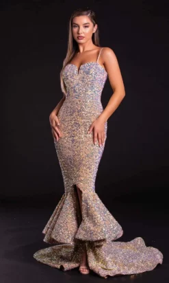 Portia And Scarlett - PS21025 Sequin-Ornate Tiered Mermaid Dress