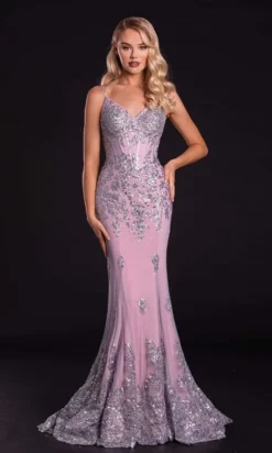 Portia And Scarlett - PS21038 Spaghetti Strap Sequined Mermaid Gown