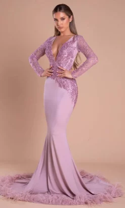 Portia And Scarlett - PS21139 Glitter Applique Mermaid Gown