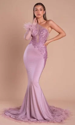 Portia And Scarlett - PS21140 Applique One Shoulder Mermaid Gown